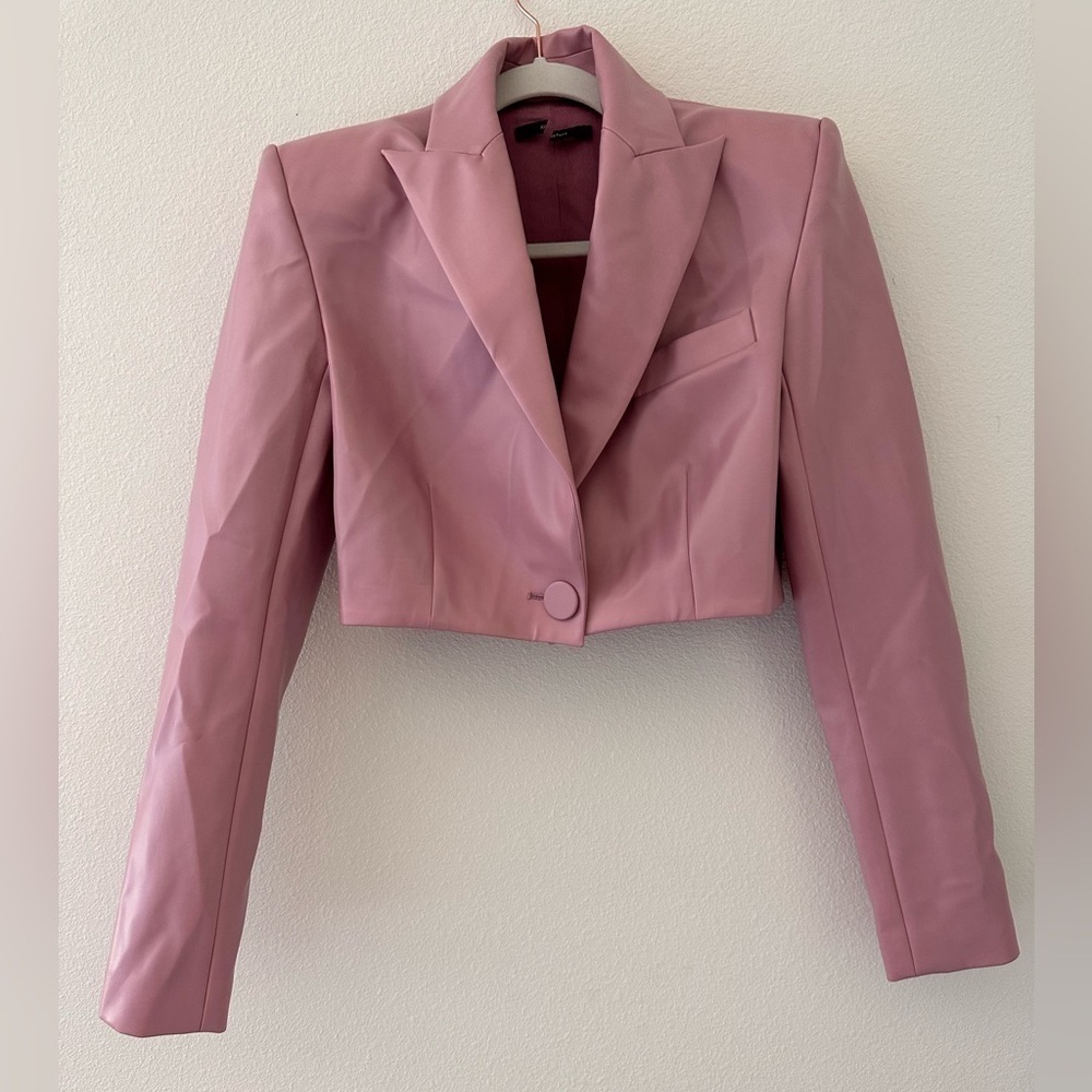 Alex Perry Hutton Crop Blazer Pink